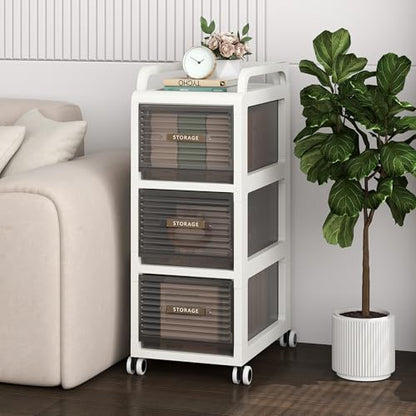 Bathroom Storage with Drawers, 11.8" Wide Wide Slim Storage Cabinet with Wheels for Small Spaces, Narraw Cart for Kitchen Office Bedroom Dinning Room Under Desk, 29.7" Tall - size: 30x41x75 cm