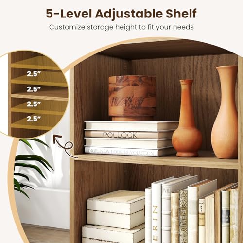 Giantex 2-Cube Bookshelf, 2-Layer Storage Shelf Bookcase w/Large-Capacity Open Storage Space for Living Room Bedroom Study Office, Multi-Functional Furniture Display Cabinet, Natural | Display Shelf with Open Storage Space for Living Room, Home Office, Mu