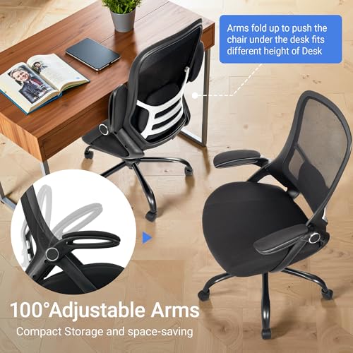 HYLONE Big and Tall 400lbs Heavy Duty Office Chair, 5" Thickened Seat Ergonomic Desk Chair with Adjustable Armrests, Home Office Computer Chairs for Long Hours Mesh Executive Chair(Black) - color: Black, size: Thicken Cushion