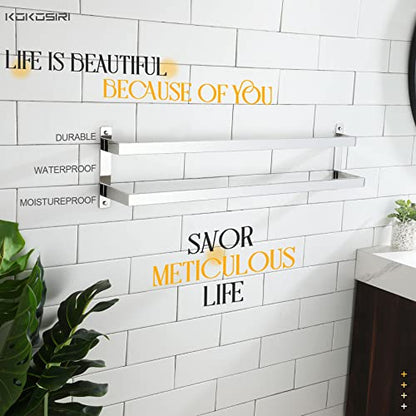 KOKOSIRI Towel Bars Bath Towel Holders 32 Inches Chrome Bathroom 2-Tiers Ladder Towel Rails Wall Mounted Towels Shelves Rack Polished Stainless Steel, B5008CH-L32 - color: Polished Chrome, size: 32-Inch
