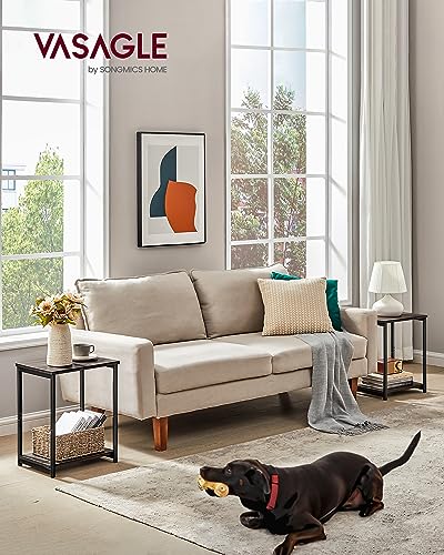 VASAGLE Side Tables Set of 2, Small End Table, Nightstand for Living Room, Bedroom, Office, Bathroom, Chestnut Brown and Classic Black ULET272B74 - color: Chestnut Brown + Classic Black