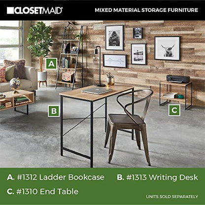 ClosetMaid Writing Desk or Console Table for Office, Entryway or Living Room, Industrial Modern Design, Wood with Black Metal Frame, Natural Finish - color: Natural