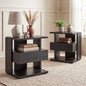 Christopher Knight Home 22" Mid Century Modern Nightstand Set of 2, Wooden Bedside Table with Drawer & 3 Tier Open Shelves, Small Side End Table Night Stand for Bedroom Living Room Small Space, Black - color: Black, size: 2pcs
