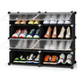 HOMIDEC Shoe Rack, 4 Tier Shoe Storage Cabinet 16 Pair Plastic Shoe Shelves Organizer for Closet Hallway Bedroom Entryway Black - color: Black, style: 2 by 4