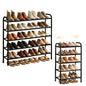 ENJOYBASICS 5 Tier Expandable Shoe Rack for Closet, Free Standing Metal Shoe Shelf Storage Organizer Holder 20 Pairs, Adjustable Width Shoe Rack for Entryway Small Space, Black - size: 5 Tier (10-20 Pairs)