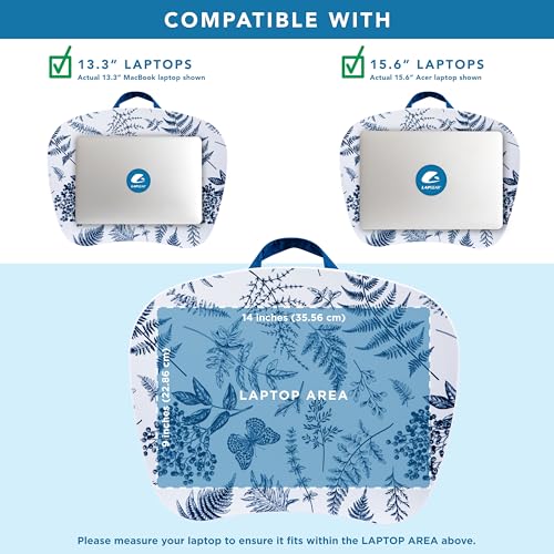 LAPGEAR MyStyle Lap Desk – Blue Garden, Fits 15.6” Laptops - color: Blue Garden