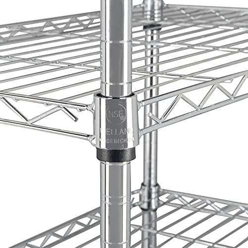 8-Tier Wire Shelving Unit, Adjustable Heavy Duty Storage Rack with Leveling Feet, Freestanding Standing Shelf Organizer, for Kitchen Pantry Garage, Chrome - color: Chrome, 8 Tier-70.87"