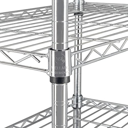 8-Tier Wire Shelving Unit, Adjustable Heavy Duty Storage Rack with Leveling Feet, Freestanding Standing Shelf Organizer, for Kitchen Pantry Garage, Chrome - color: Chrome, 8 Tier-70.87"