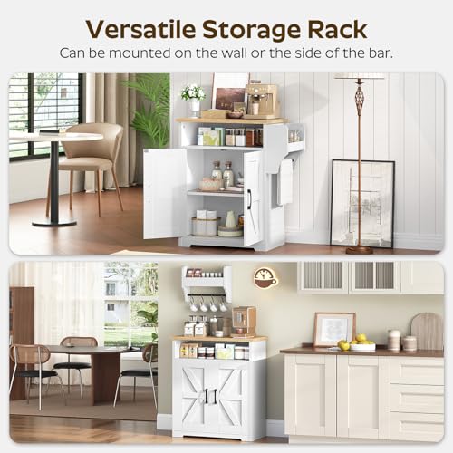 YATINEY Coffee Bar Cabinet, Kitchen Island with Storage, Dining Table, 47.2 Inches Kitchen Table, KF22WN-CZ01BH