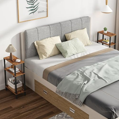 TUTOTAK Small Side Table, Narrow End Table, Skinny Sofa Table, Slim Nightstand, Couch Table, Living Room, Bed Room, Brown TB01BB077 - color: Brown, size: 3-Tier（7.9"D x 15.8"W x 26"H）