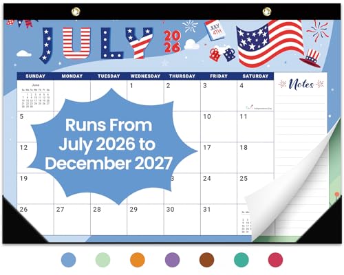 Desk Calendar 2026-2027, 18-Month Calendar Runs from July 2026 to December 2027, Large 17" x 12" Monthly Desktop & Wall Calendar for Home & Office - Festival - color: c-Festival, size: Jul 2026 – Dec 2027