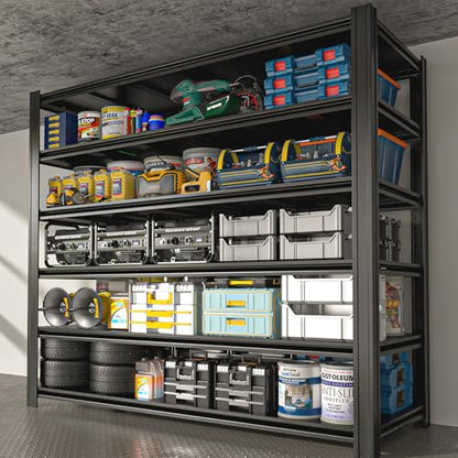 6-Tier 55" W x 24" D x 84" H Garage Shelving 6000LBS Storage Shelves Heavy Duty Metal Shelf Unit Adjustable Basement Industrial Storage Racks (6T-84 * 55 * 24) - size: 6T 55" W x 24" D x 84" H