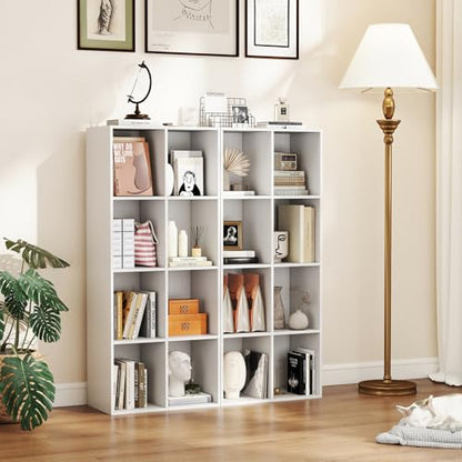 NAFORT 8-Cube Bookcase, 3-Tier Cubby Storage Organizer with 2 Anti-Tipping Kits, Vertical/Horizontal Display Shelf for Living Room, Bedroom, Study, Office, 48" W×11.5" D×24" H, White