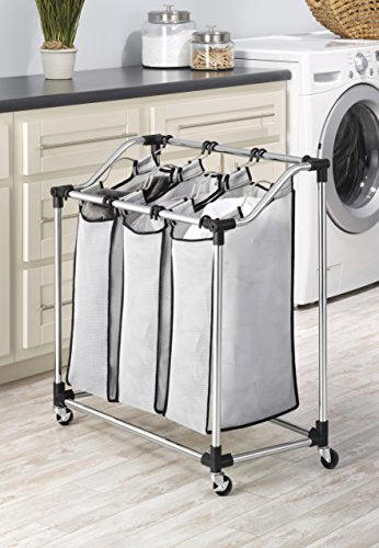 Whitmor Chrome Laundry Sorter with Foam Mesh Bags - size: LAUNDRY SORTER