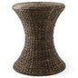 Casafield Hourglass Side Table, Espresso Dark Brown, Hyacinth Round End Table, Boho Woven Wicker Accent for Bedroom, Living Room, Office, Entryway - color: Espresso - Hyacinth