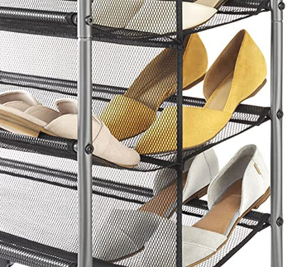 Whitmor 4-Tier Metal & Mesh Shoe Rack, Gunmetal - color: 4-tier,gunmetal