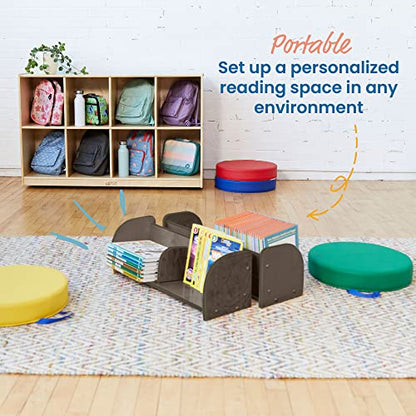 ECR4Kids Adjustable Forward-Facing Tabletop Book Display, Children's Furniture, Grey Wash - color: Grey Wash