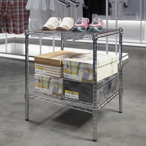 21" Deep x 24" Wide x 27" Height Wire Shelving Kit | 2-Tier | NSF Commercial Storage Rack Unit - size: 21" Deep x 24" Wide