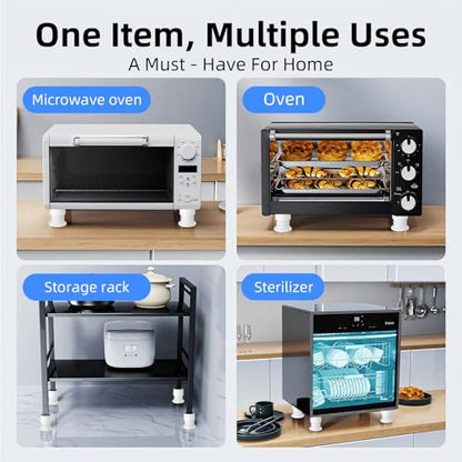 Microwave Risers - Adjustable Height (1.6in-2.6in) Microwave Oven Feet, 4-Pack Non-Slip Microwave Cooling Stand for Small Appliances (Microwave, Air Fryer) & Furniture (Sofa, Table) White - color: White
