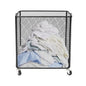 Laundry Hamper with Wheels, Rolling Laundry Basket Cart, Rectangular Metal Mesh Clothes Hamper with Metal Pull Handle for Laundry Room and Bedroom(Black, 16.9" x 9" x 17.7") - color: Black, size: 26.77 x 21.5 x 26in