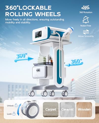 Professional Medical Trolley Cart with Wheels Mobile Ultrasound Cart Beauty Storage Utility Cart Rolling Cart with Drawer for Home Bedroom Salon Lab Hospital Dental Office Clinic