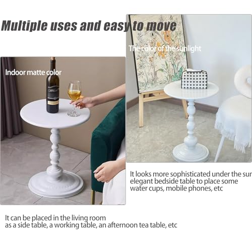 Pedestal White Metal Side Table, Sofa Coffee Table, Small TV Tray Table for The Sofa In the Living Room and Bedroom, Mini Coffee Table is Lightweight and Convenient to Move, 20.47 (H) *13.77 (W) - color: 1pcs - White Upgrade Iron Table