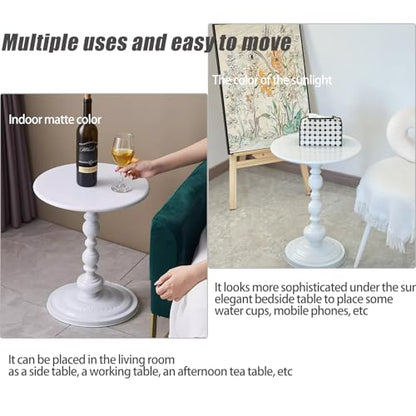 Pedestal White Metal Side Table, Sofa Coffee Table, Small TV Tray Table for The Sofa In the Living Room and Bedroom, Mini Coffee Table is Lightweight and Convenient to Move, 20.47 (H) *13.77 (W) - color: 1pcs - White Upgrade Iron Table