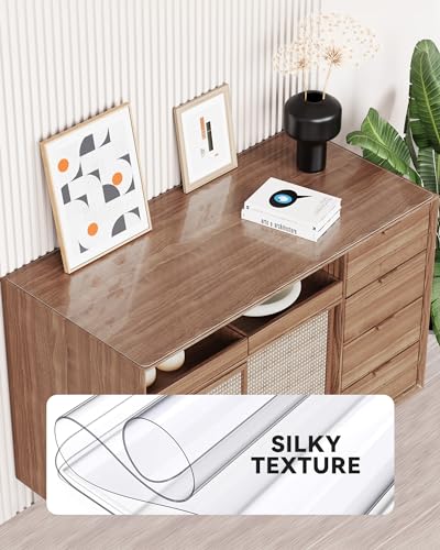 Clear Writing Desk Pad, 36’’x20” Heat Resistant Waterproof PVC Round Edge Durable Desk Protect Mat, Anti-Static Writing Mat Table Protector - size: 36’’x20”