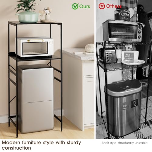 Mini Fridge Shelf Mini Fridge and Microwave Stand Over Mini Fridge Storage Rack Height Adjustable Microwave and Fridge Stand Suitable for Dorm, Kitchens, Offices, Black - color: Black