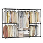 SONGMICS Portable Closet, Freestanding Closet Organizer, Clothes Rack with Shelves, Hanging Rods, Storage Organizer, for Cloakroom, Bedroom, 80.7 x 17.1 x 65.4 Inches, Black URYG035B01 - size: 80.7"L x 17.1"W x 65.4"H