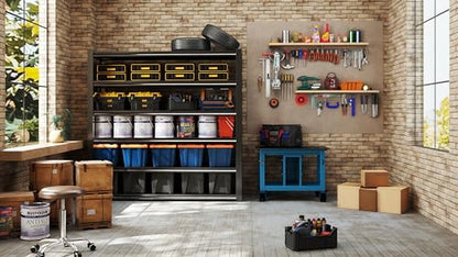 62" W x 24" D x 72" H Garage Shelving Heavy Duty Metal Shelving 5000LBS Storage Shelves Adjustable Metal Shelves for Storage Industrial Garage Shelves for Warehouse Basement (5T 72*62*24) - size: 5T 62" W x 24" D x 72" H