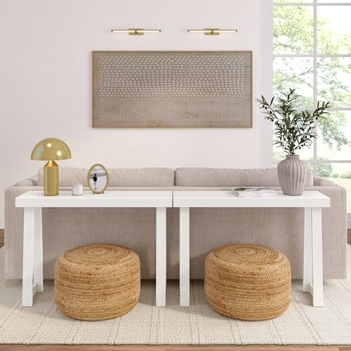 Plank+Beam Classic Console Table, 46 Inch, White | Non-Toxic Finishes, Versatile Design, Elegant Details, Easy Assembly, Quick Setup, Solid Wood - color: White, size: 46" Console Table