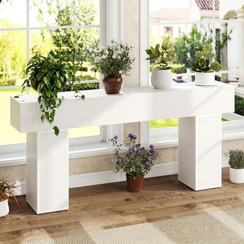 knoworld 70.9-Inch Long Console Table, Wooden Sofa Table Behind Couch Tables, Farmhouse Entryway Table Accent Table for Entrance, Hallway, Living Room, Foyer, White - color: White