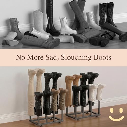 Adjustable Height Boot Rack, Metal Free Standing Shoe Storage Shelf | Cowboy Boots Organizer, Narrow Space-Saving Tall Boot Holder, for Closet Entryway Garage Bedroom, Outdoor, Apartment, 8 Pairs - size: Adjustable Height (8 Pairs)
