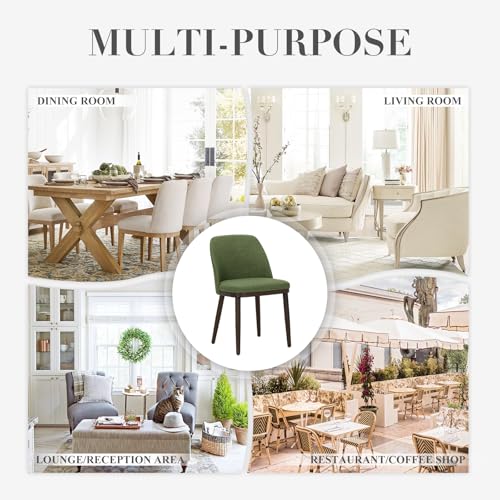 COLAMY Upholstered Dining Chairs Set of 4, Modern Kitchen Chairs with Back, Leather Side Dining Room Chairs with Wood Legs for Kitchen Dining Room Restaurant,Green - color: Green, size: Set of 4