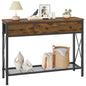 FAVOOSTY Entryway Table, 39.8" Console Table with 3 Fabric Drawers Narrow Console Table with 2-Tier Storage Shelves,Display Shelf for Living Room, Hallway, Entrance, Foyer, Office Rustic Brown