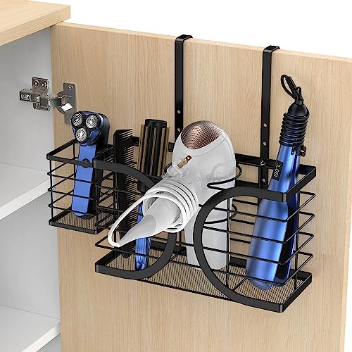 Hair Dryer Holder 3in1 Hair Tool Organizer/Wall Mounted,Cabinet Door or Desk-based Blow Dryer Holder/Height-adjustable Curling Iron Holder/Bathroom Cabinet Organizer for Flat Irons | Hair Dryer Holder Wall mount Height-adjustable Curling Iron Holder/Bathr