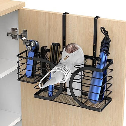 Hair Dryer Holder 3in1 Hair Tool Organizer/Wall Mounted,Cabinet Door or Desk-based Blow Dryer Holder/Height-adjustable Curling Iron Holder/Bathroom Cabinet Organizer for Flat Irons | Hair Dryer Holder Wall mount Height-adjustable Curling Iron Holder/Bathr