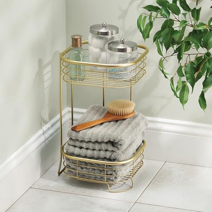 iDesign 2-Tier Square Shower Caddy Organizer, Gold | Bathroom, Freestanding