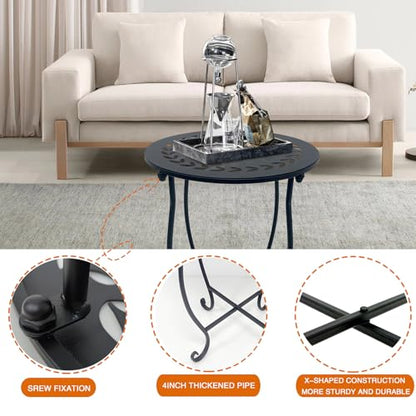 Round Side Table Set of 2, Metal Patio Side Tables End Tables, Weather Resistant Round Coffee Table Bedside Table Nightstand for Home Garden Office, 14 Inch Outdoor Side Table for Patio Balcony Yard - style: Set of 2 Style C