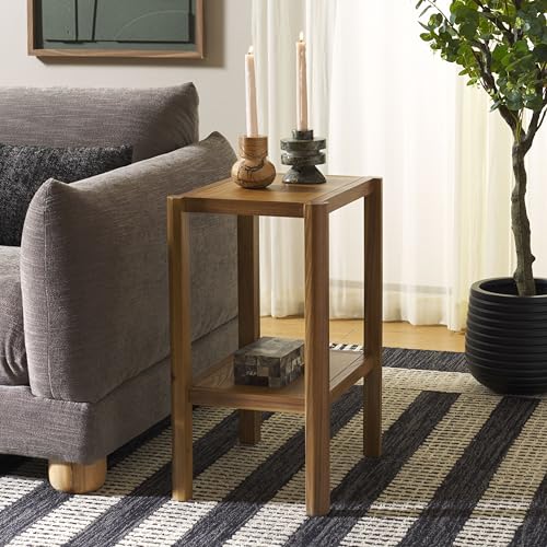 SAFAVIEH Home Collection - Hendro Accent Table, Natural Brown Rectangular Side Table with 1 Shelf, Fully Assembled (ACC2401A) - color: Natural