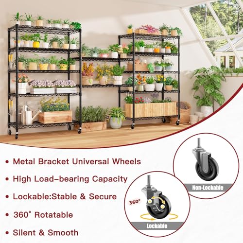 PrimeZone 6 Tier Wire Shelving with Wheels 79''H 1500lbs Storage Shelves NSF Certified Heavy Duty Steel Metal Shelf Adjustable Rolling Rack Kitchen Garage Closet Pantry Laundry 79''HX36''WX16''D 2Pcs - size: 36" W x 16" D x 79" H