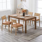 BESTANO Modern Armless Dining Chairs with Rope Woven Back Set of 4, Brown PU Leather Upholstered Kitchen & Dining Room Chairs, Mid-Century Classic Farmhouse Wooden Side Chair - color: Brown, size: 4 Chairs