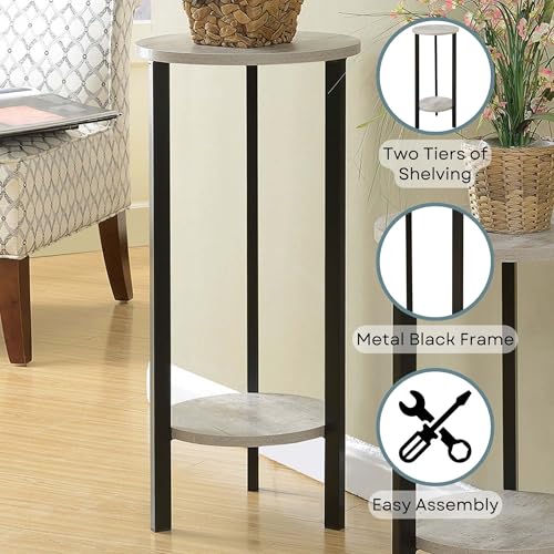 "Convenience Concepts Graystone 31"" Plant Stand, Faux Birch / Black" (111253) - color: Faux Birch/Black