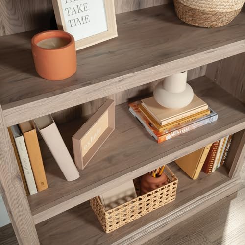 Sauder 3 Tier Book Shelf Wooden Bookcase Multipurpose Bookshelf for Home Office, Living Room, in Laurel Oak - color: Laurel Oak