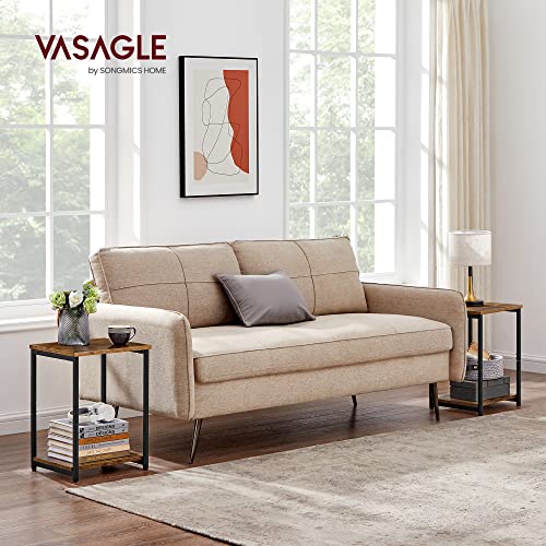 VASAGLE Side Tables Set of 2, Small End Table, Nightstand for Living Room, Bedroom, Office, Bathroom, Rustic Brown and Black ULET272B01 - color: Rustic Brown + Black