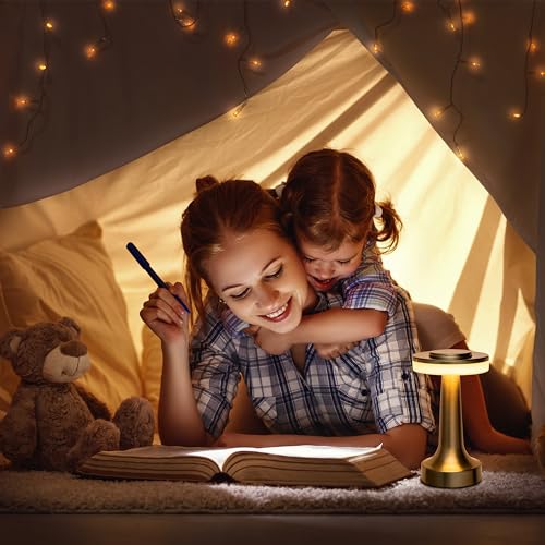 O’Bright Portable LED Table Lamp with Touch Sensor, 3-Levels Brightness, Rechargeable Battery Up to 48 Hours Usage, Night Light for Kids Nursery, Nightstand Lamp, Bedside Lamp (Rose Gold) - color: Rose Gold
