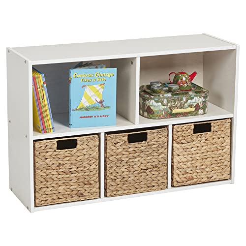 ECR4Kids Streamline 5-Compartment Storage Cabinet, 24in, Classroom Furniture, White Wash - color: White Wash