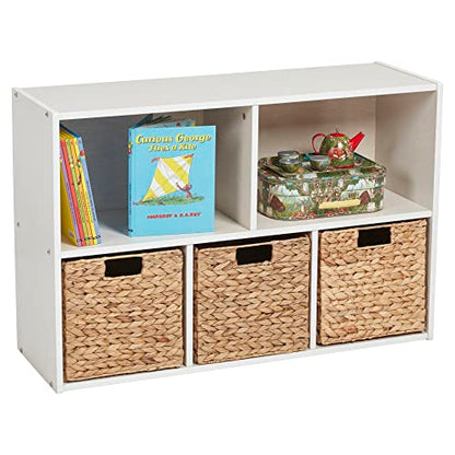 ECR4Kids Streamline 5-Compartment Storage Cabinet, 24in, Classroom Furniture, White Wash - color: White Wash