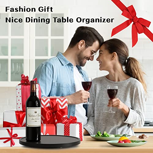 Lazy Susan Organizer Homerays 10 Inch Non-Skid Bamboo Lazy Susan for Kitchen Rotating Spice Rack for Kitchen Cabinet, Wood Turntable for Kitchen Countertop Organizer Black - size: 10" - Black
